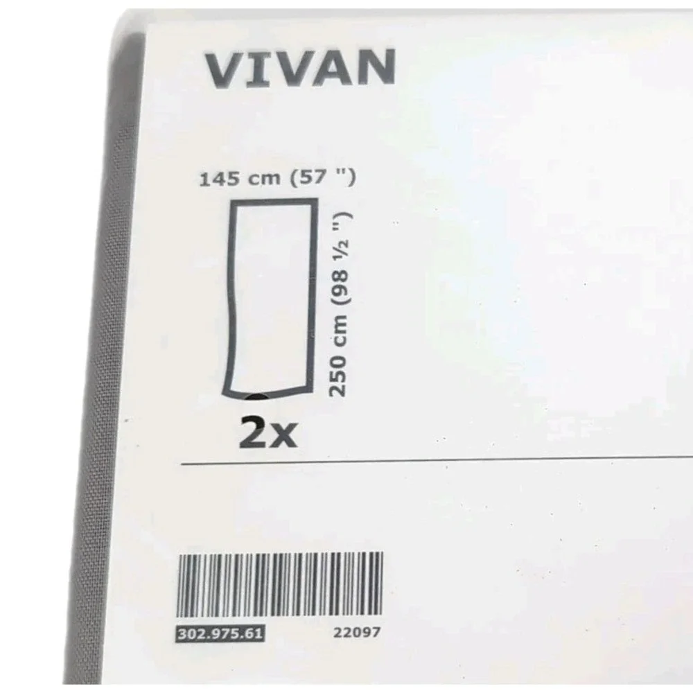 IKEA VIVAN Curtains Drapes 1 Pair Gray 2 Panels‎ 57